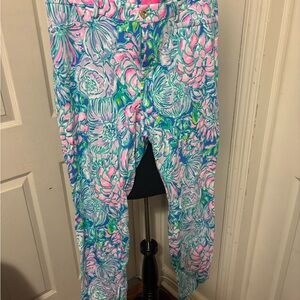 Lilly Pulitzer Pink and Blue Floral Kelly Pants